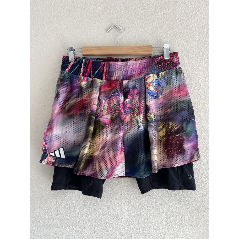 Adidas Melbourne Tennis Skort Women's L Abstract Mesh Athleisure Activewear